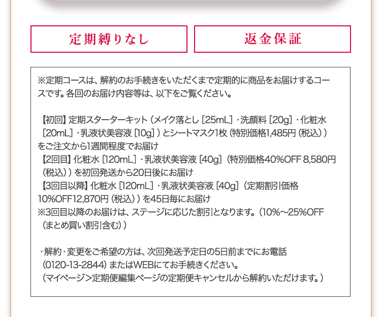 定期縛りなし
返金保証